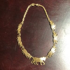 Wild Bryde Cheetah Leopard Gold Necklace Choker Costume Jewelry Nature Wildlife
